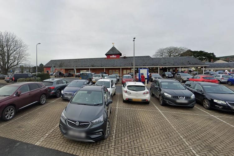 The former Wilko store and the surrounding car park (Google Maps and free for use for wire partners)