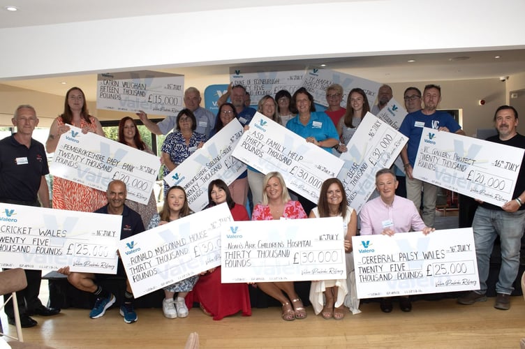 Valero Pembroke Refinery were proud to host a cheque presentation evening at the St Brides Spa Hotel