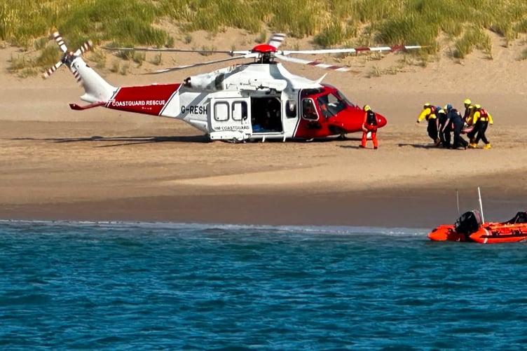 The volunteer crew quickly located the woman on the beach at Priory Bay Tenby RNLI