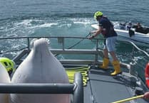 Tenby RNLI Lifeboats launch for rescues during Open Day
