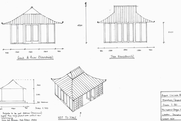 A scheme for a ‘pergoda’ outdoor Chinese-style house at Lokky’s and the Imperial Dragon Hotel, Wooden has been submitted to county planners. Picture: Lok Cheung