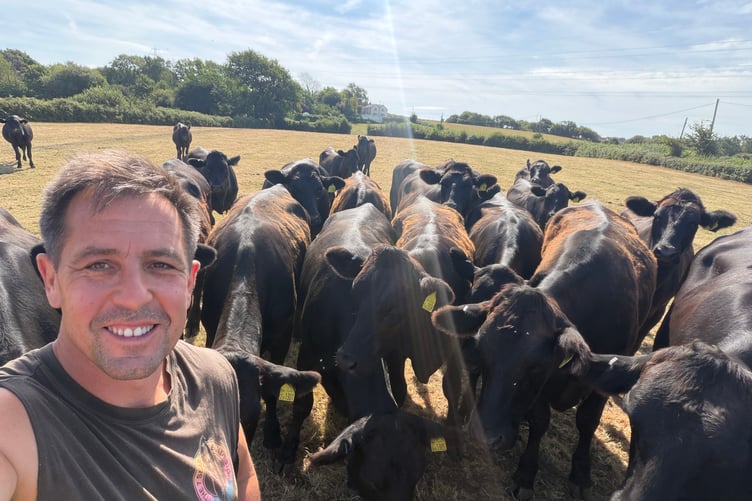 Cllr Andrew Stevens at the farm he runs with his brother and father (pic supplied and free for use for wire partners)