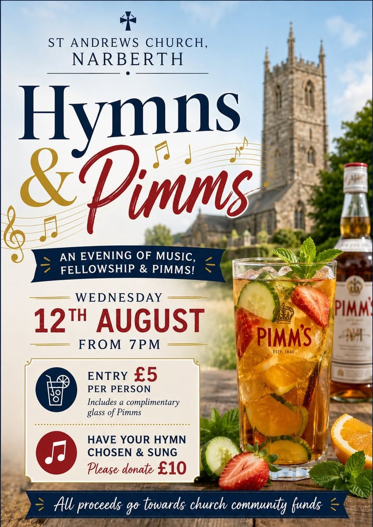 Hymns and Pimm’s at St Andrew’s Church, Narberth