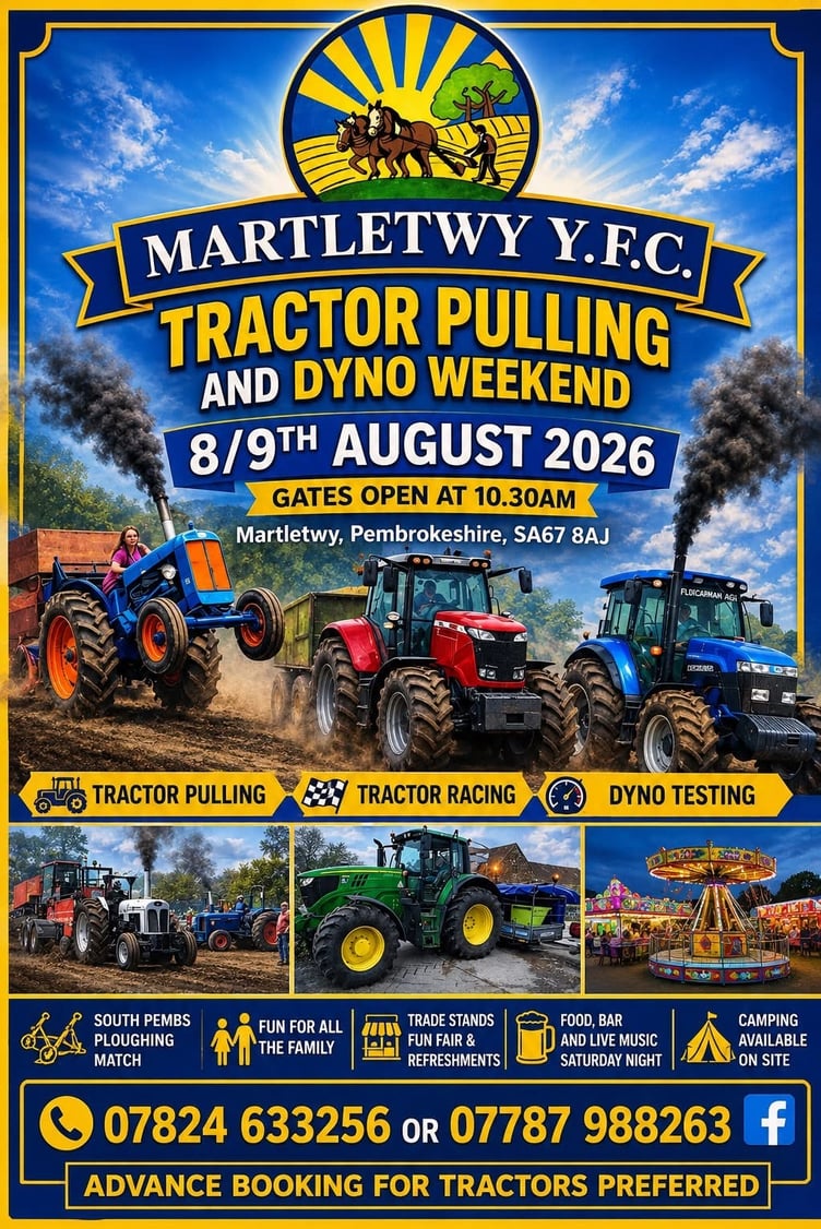 Martletwy YFC Tractor Pulling event poster 2026
