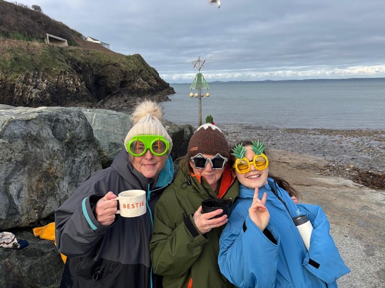 Chrissie (centre) with her friend Nicky and great-niece Nadia.