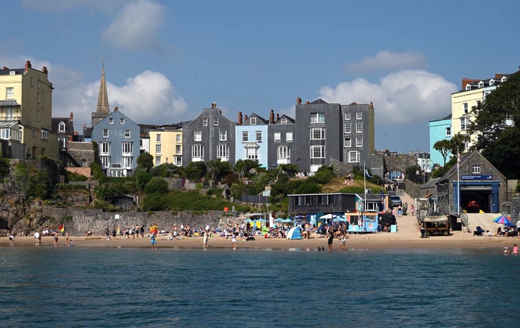Tenby castle beach