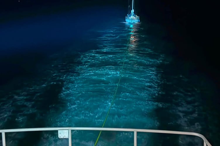 The first launch came at 2.01am when the crew were tasked to locate and assist a 32ft yacht with two persons onboard