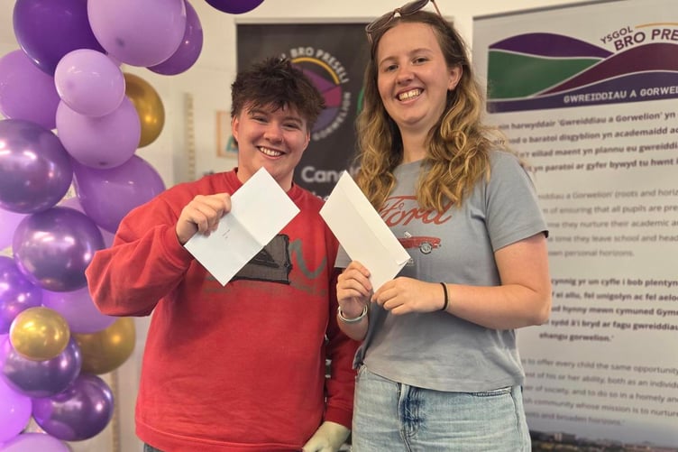 Ysgol Bro Preseli in Pembrokeshire commends students on exceptional A Level and AS Level achievements, with over 40% receiving A*-A grades.