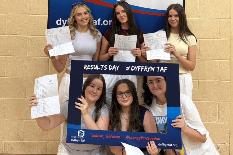 Ysgol Dyffryn Taf students celebrate strong A-Level results