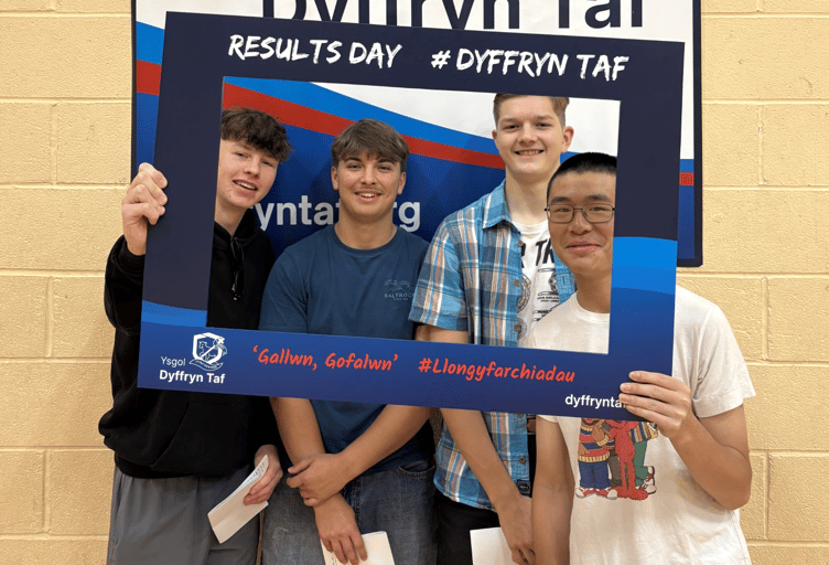 Ysgol Dyffryn Taf students celebrate strong A-Level results