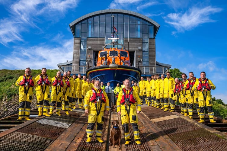 Tenby RNLI's lifeboat crew pictured at the station.