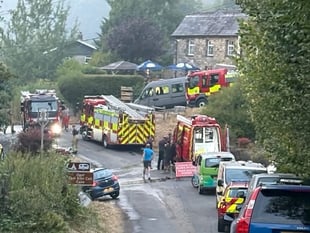 Controlled wildfire in Carmarthenshire progresses