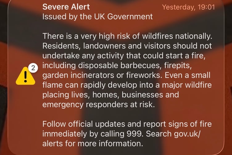 Millions of people received a ‘Severe Alert’ to their mobile phones from the Government at around 7pm on Friday evening