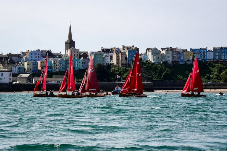 The redwings race away from Tenby