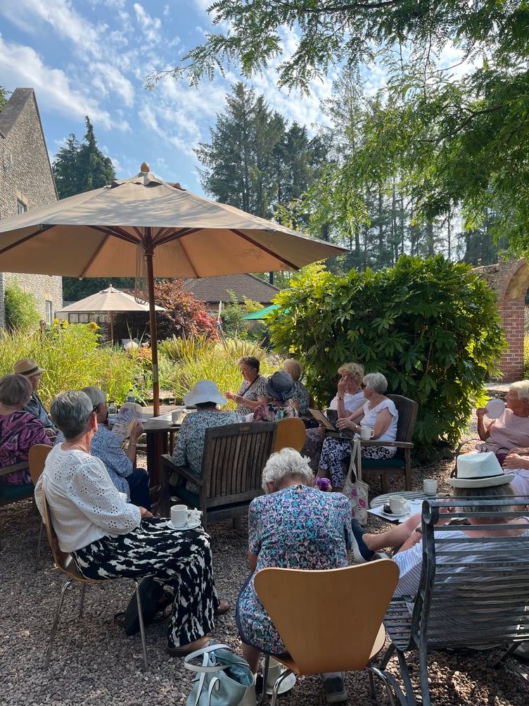 TravelArts visitors take tea at The Grove, Powys