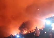 Wildfire breaks out in the seaside village of Pendine