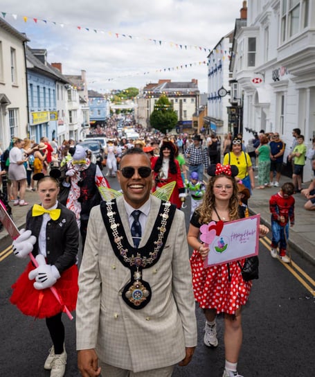 Haverfordwest Mayor Randell Thomas-Turner was delighted with the carnival turnout