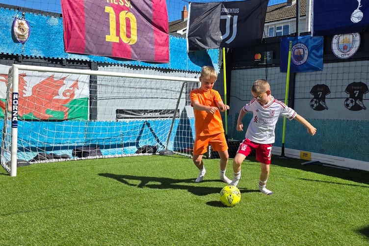 The garden into an impressive home football training hub