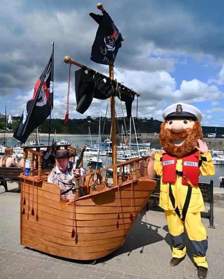 RNLI mascot Stormy Stan was on Tenby Harbour for Pirate Day on August 22.