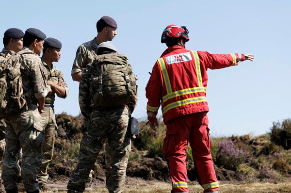 Around 200 military personnel were deployed to South Wales following a request from South Wales Fire and Rescue Service (SWFRS) for logistical, operational and planning support as crews tackled ten large fires across the region.