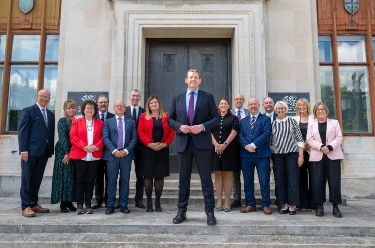 Wales' First Minister and members of his cabinet