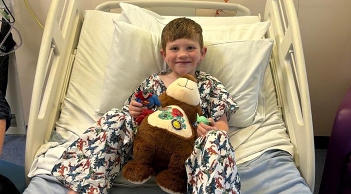 Levi, aged 10, who was born with Hypoplastic Left Heart Syndrome, a rare and complex congenital heart condition.