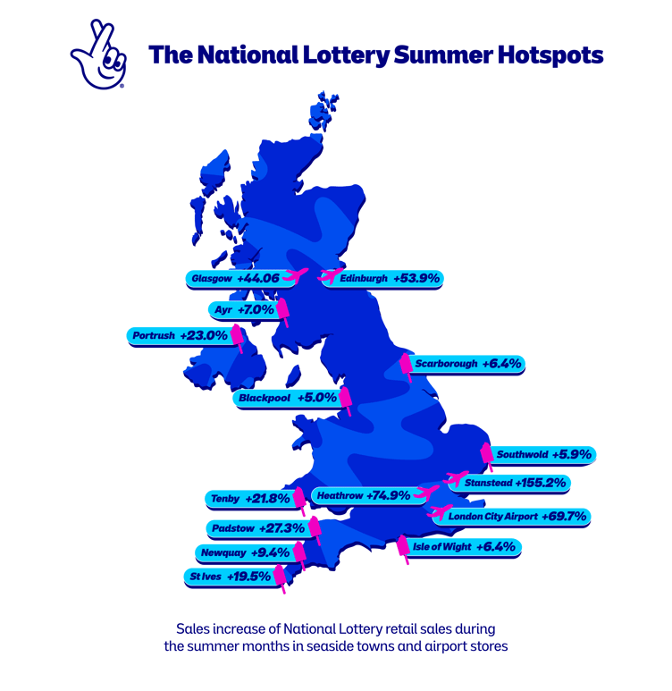 The National Lottery Summer Hotspots Map