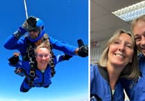 Tina’s daring skydive in son's memory raises over £5,500 for charity