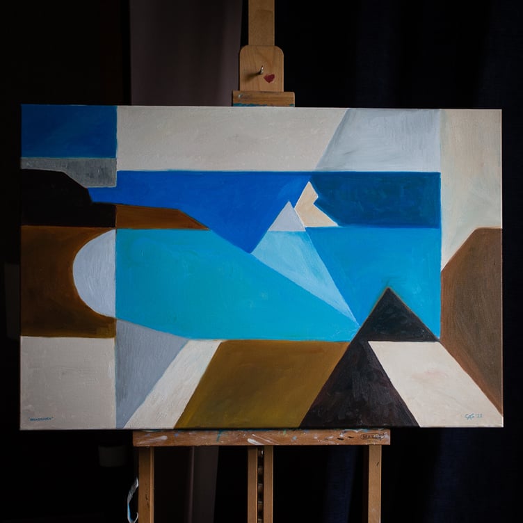 Church Rock, Broadhaven Beach - on easel
