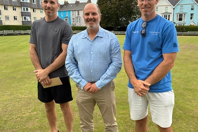 Valero Pairs runners up Craig and Luke Guymer with Hywel Gibbs of Valero