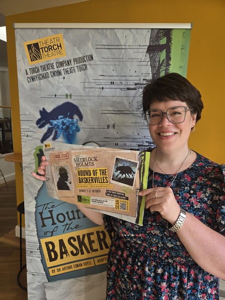 Chelsey Gillard, artistic director at the Torch, promoting Hound of the Baskervilles