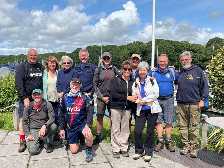 Saundersfoot Rotary Members and friends at the end of last year’s sponsored walk from Haverfordwest to Neyland Marina.