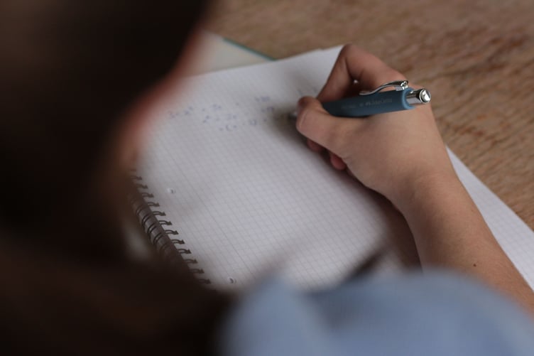 School student with biro