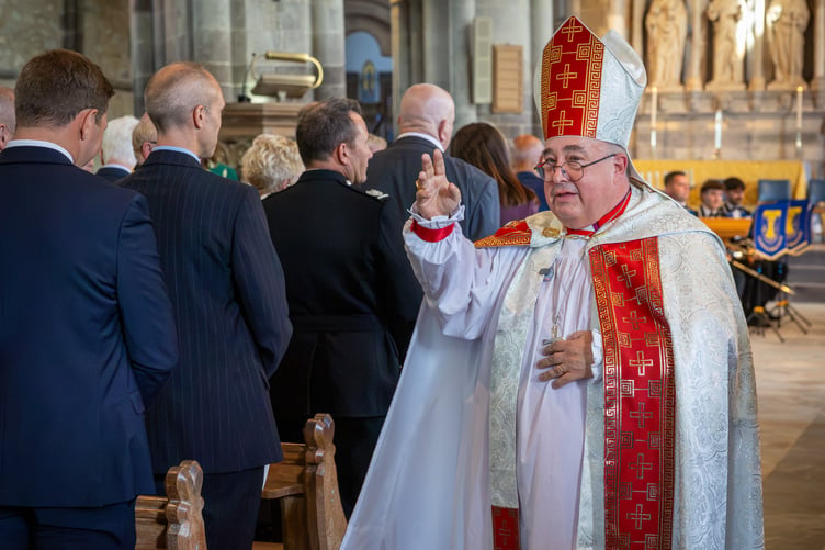Bishop Dorrien blesses the congregation