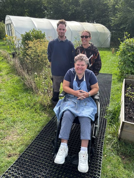 Esteam testing out the first sections of their wheelchair accessible paths at The Warren