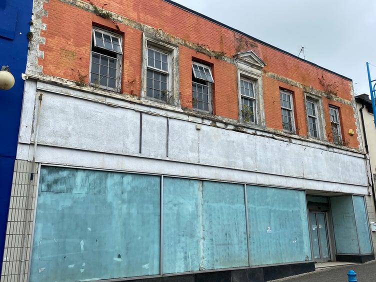 The former Woolworths store in Pembroke Dock - one of two dilapidated properties in the town centre that were broken into and used as cannabis farms.