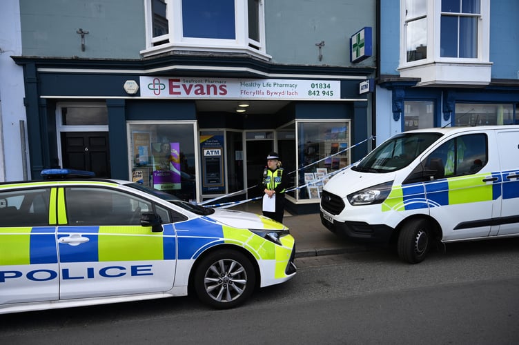 Dyfed-Powys Police are probing a burglary at Evans Pharmacy in Tenby, with £57,000 reported stolen.