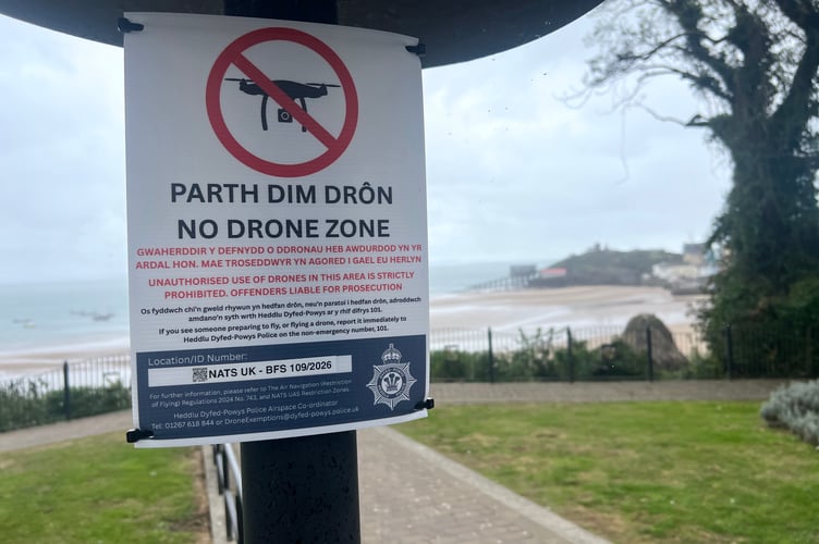 Dyfed-Powys Police has confirmed that parts of Tenby will be a ‘no drone zone’ for this weekend’s Ironman Wales event.