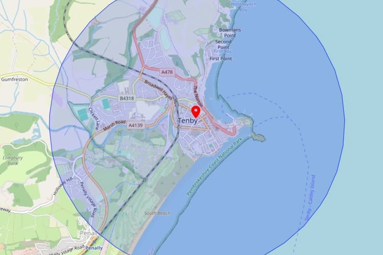 no drone zone Tenby