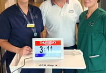 Donations to Hywel Dda Health Charities provide dementia clocks for hospitals