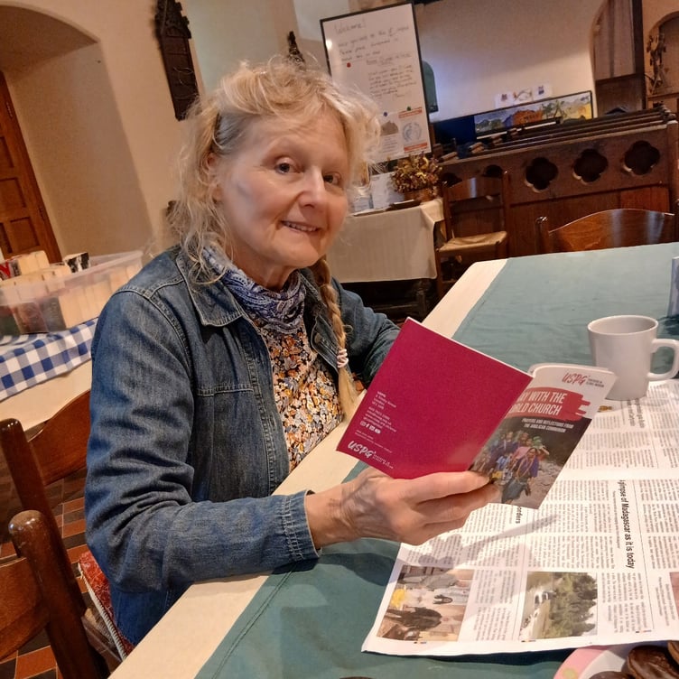 Nancy at Manorbier Church