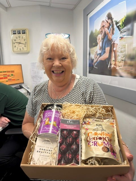 Roz Oak, a Customer Consultant in the Society's Tenby branch located in Tudor Square whose career with Yorkshire Building Society stretches almost 50 years.