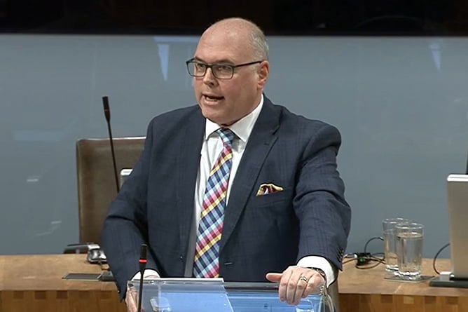 Paul Davies MS talking in Senedd