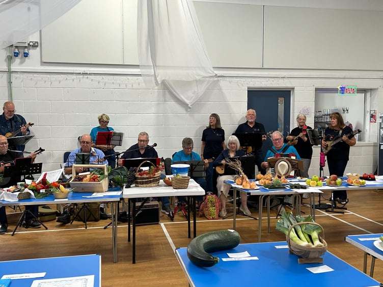 The Slipway Ukes providing entertainment at Manorbier and District Village Show