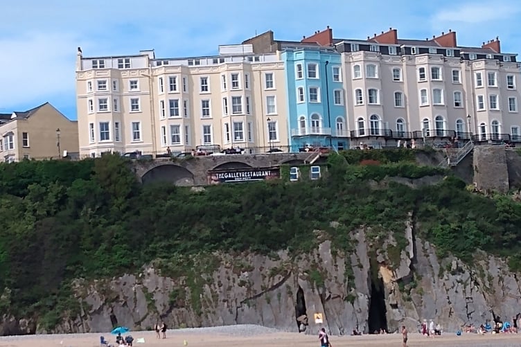 The cliffside signage that drew concerns from Tenby Civic Society.
