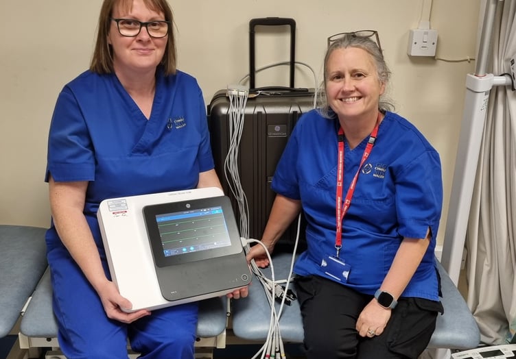 Louise Harris, Community Heart Failure Specialist Nurse, and Alision Ducket, Cardiac Rehabilitation Nurse Specialist, with one of the new ECG machines