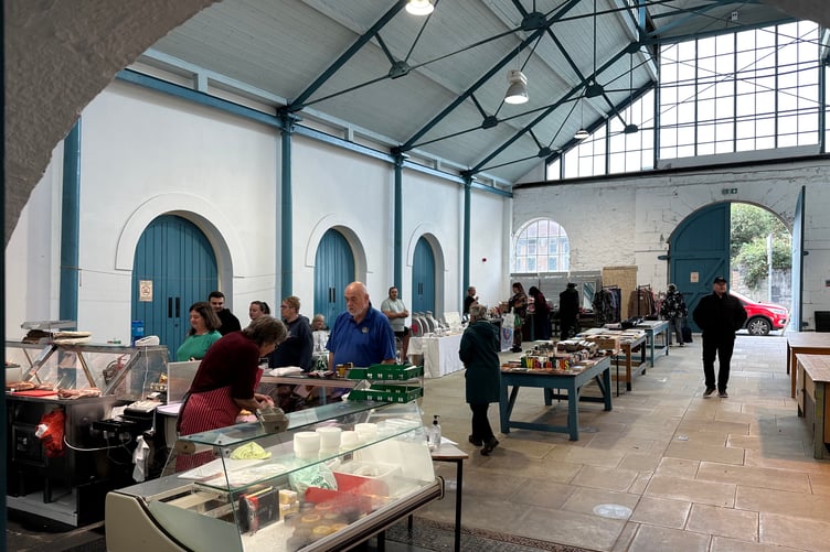 Traders enjoying a soft launch at Pembroke Dock Friday Market