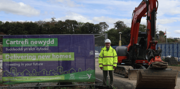 Construction work has started on a new Council housing development in Llandovery