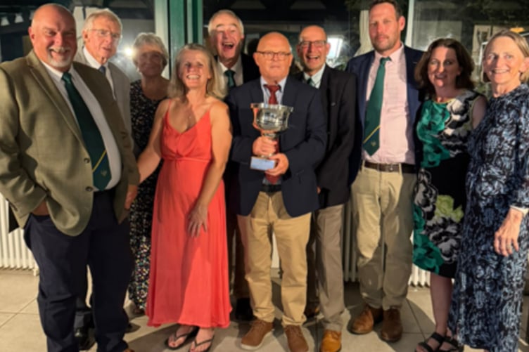 The Tenby contingent with the Hamilton Cup in Biarritz,