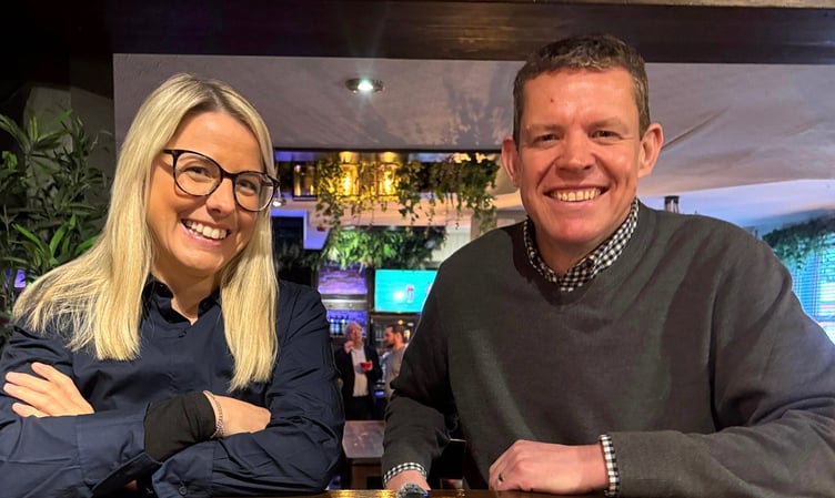 Sera Evans with Plaid Cymru's leader Rhun ap Iorwerth